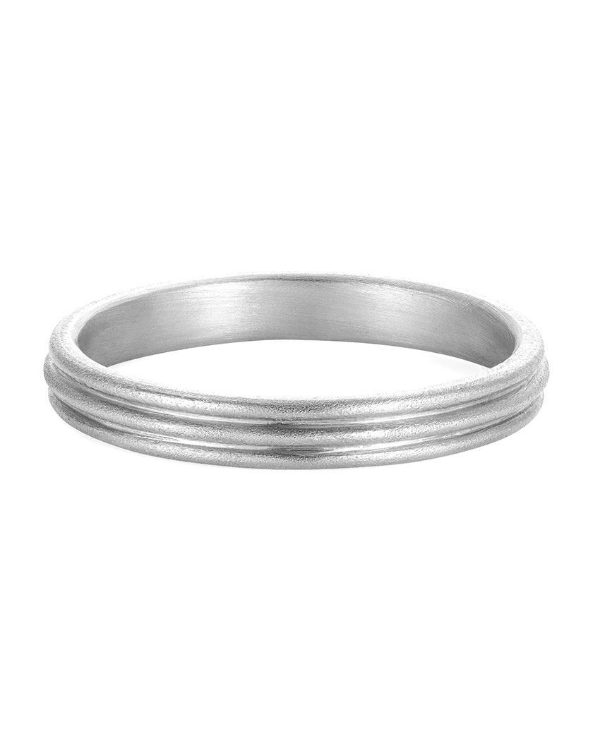 Silver Narrow Bobbin Ring