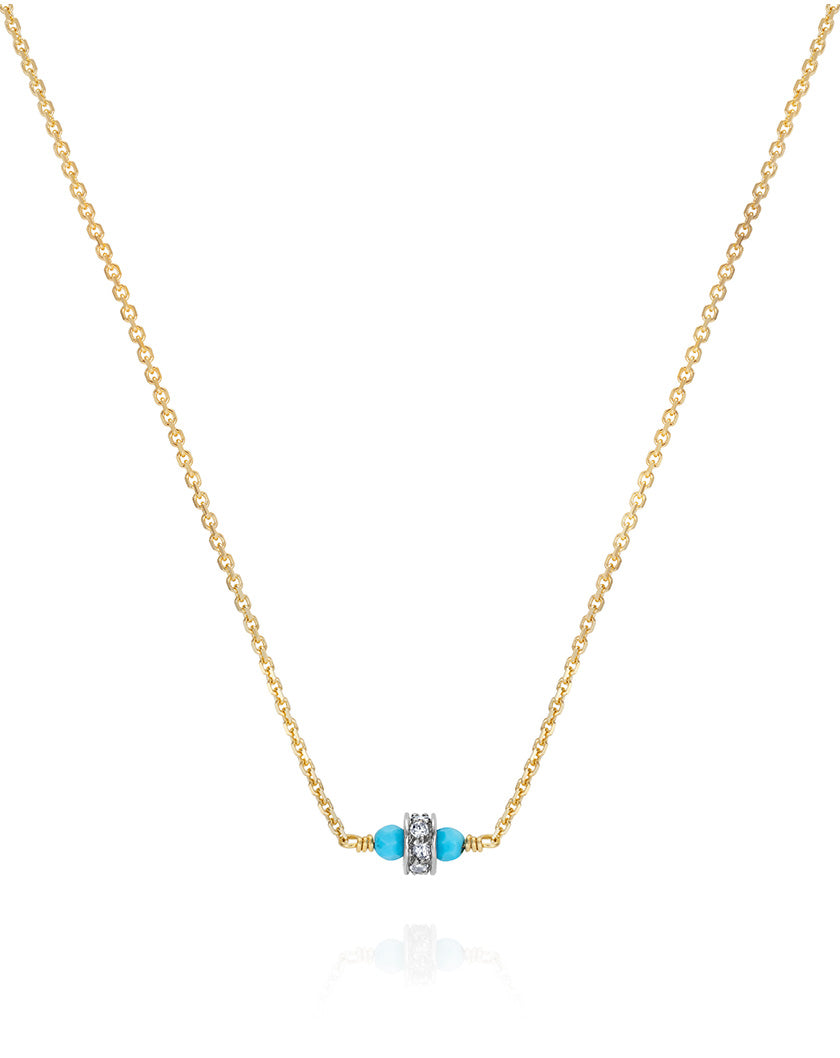 Turquoise & Diamond Rondelle Choker