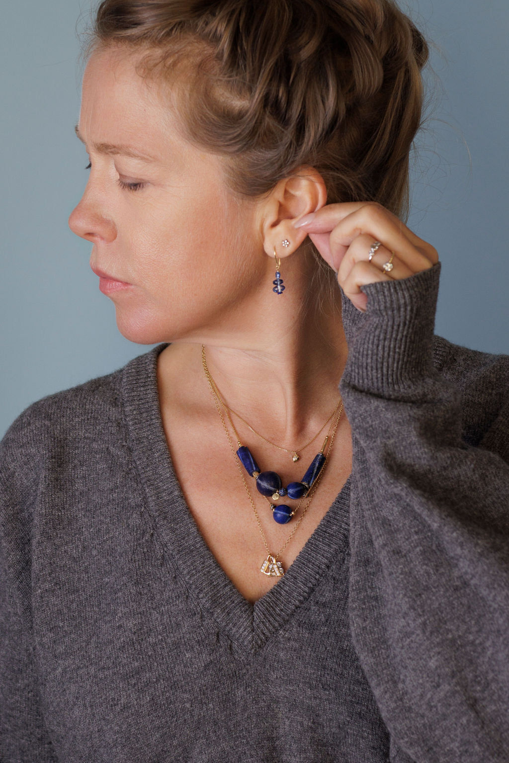 Pacific Blues Stacked Earring