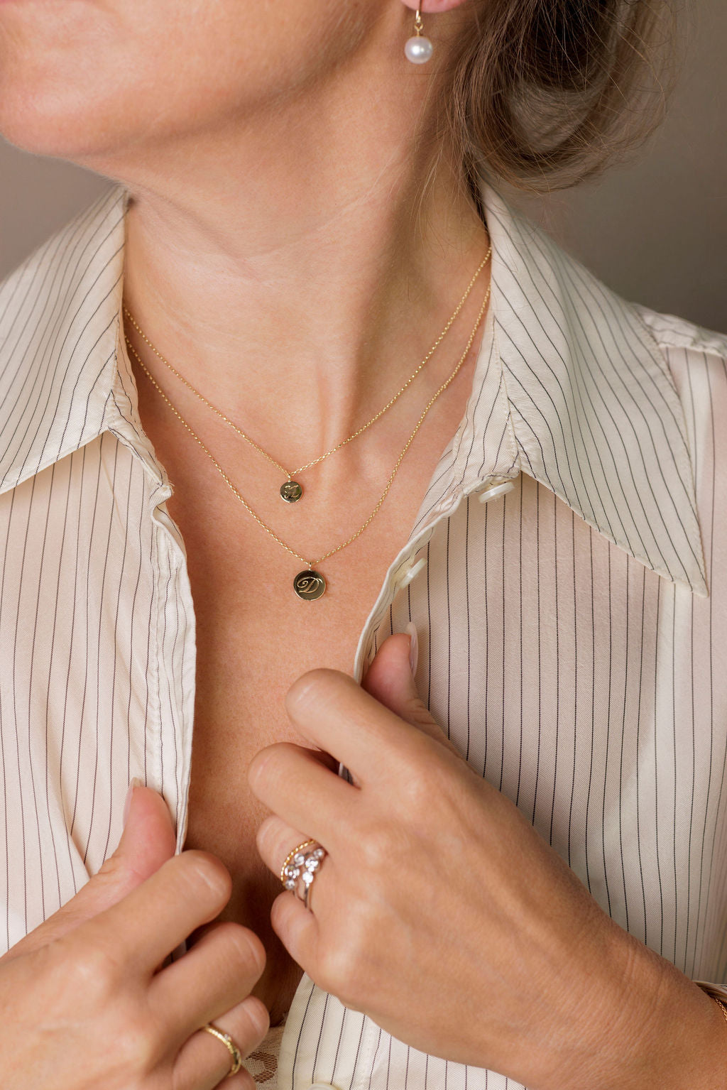 The Medium Initial Coin Necklace