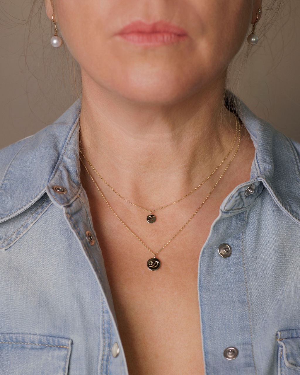 The Medium Initial Coin Necklace