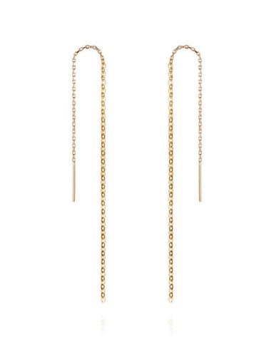 Lucky Chain Thread Through Earrings - Laura Lee Jewellery - 9ct Yellow Gold 