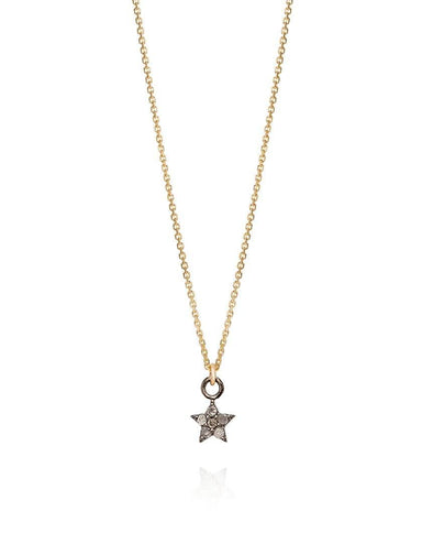 Diamond Set Star Necklace Yellow Gold