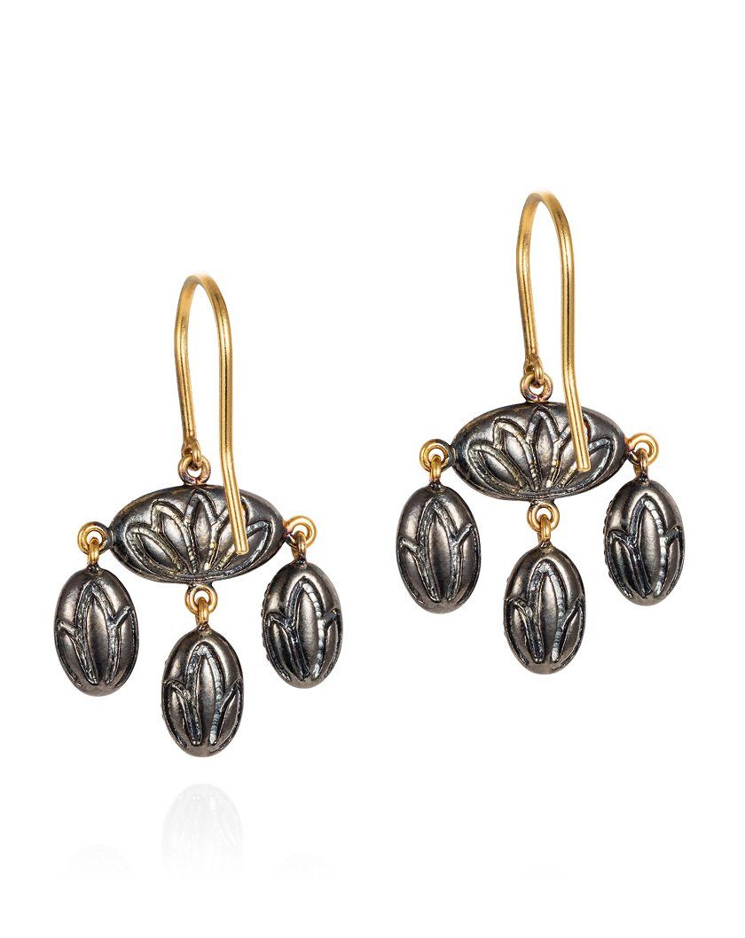 Girandole Earrings Antiqued Sterling Silver