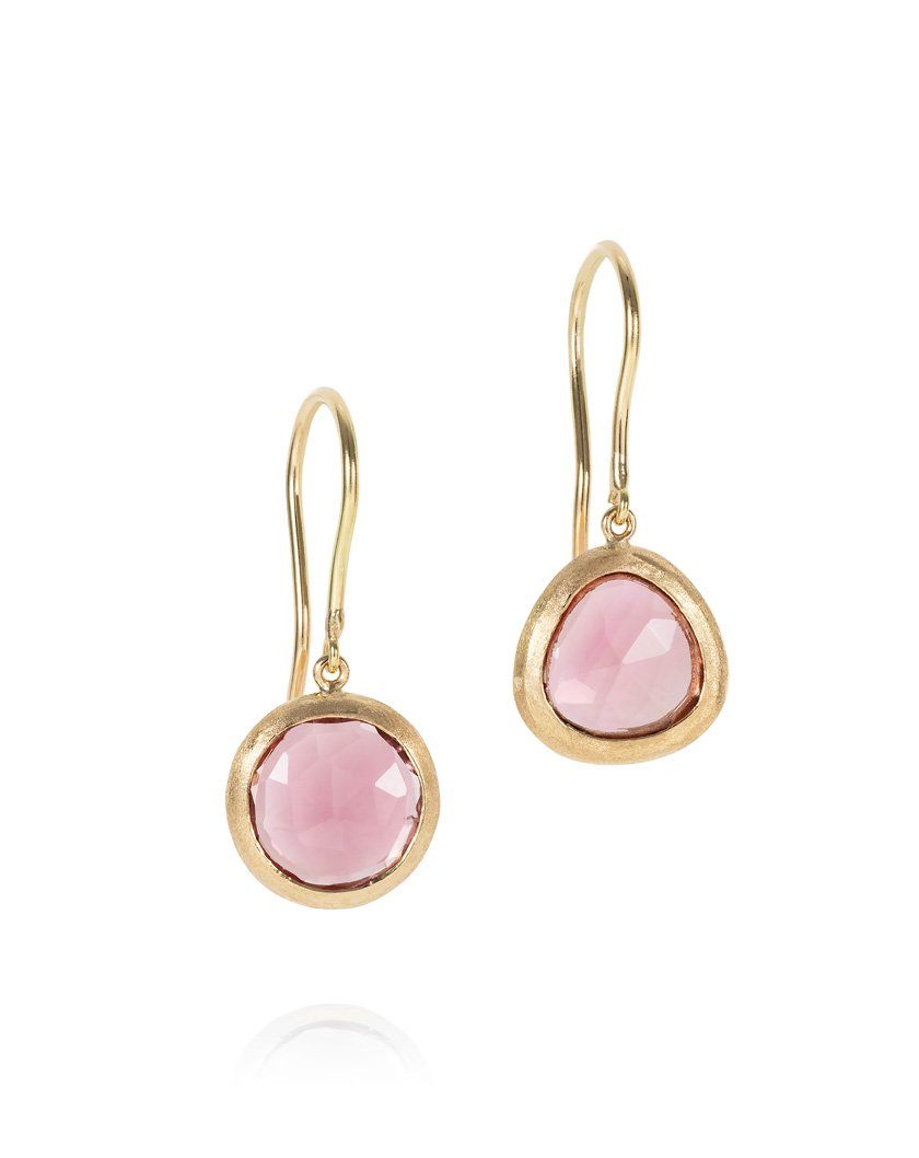 Mismatched Pink Tourmaline Drop Earrings
