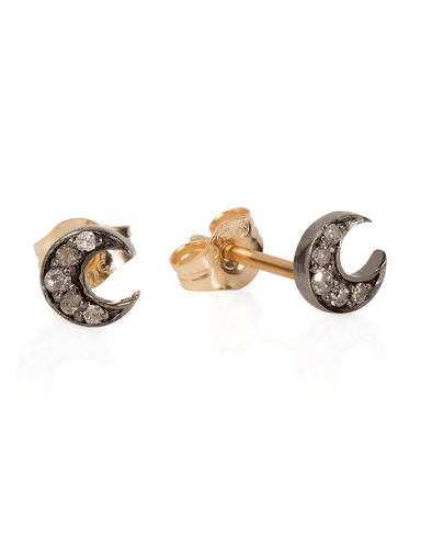 Diamond Set Luna Stud Earrings - Laura Lee Jewellery - 1