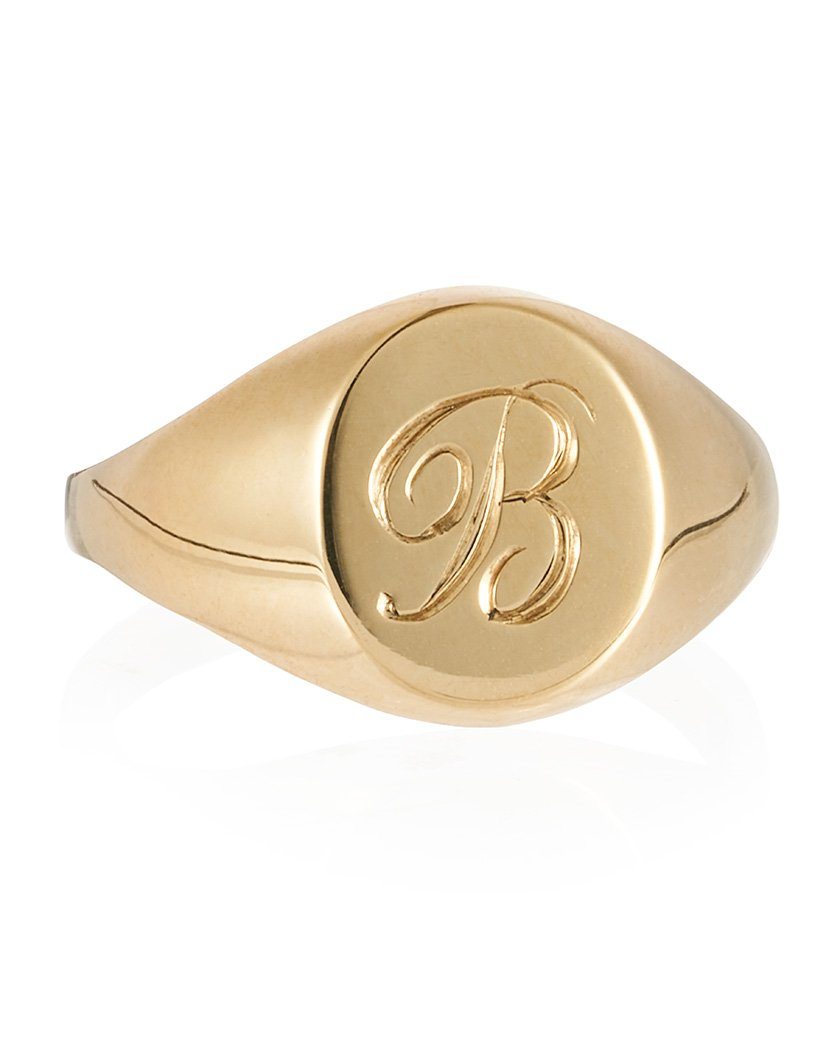 9ct Yellow Gold Seal Engraved Signet Ring | Cry For The Moon