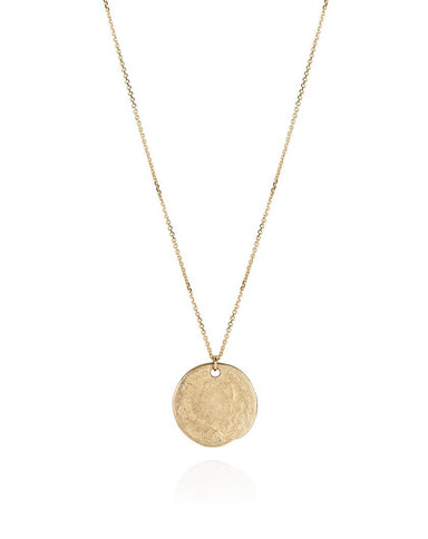Threepence Weathered Coin Necklace - 9ct Yellow Gold