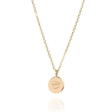The Small Initial Coin Necklace - Laura Lee Jewellery - 9ct Yellow Gold 
