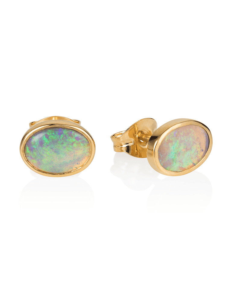Premium Milky Way Opal Stud Earrings - Laura Lee Jewellery - 1