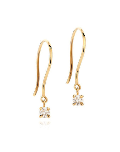 Premium Diamond Drop Earrings - Laura Lee Jewellery - 18ct Yellow Gold dropping